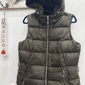 Eddie Bauer Brown Puffer Vest with Hood